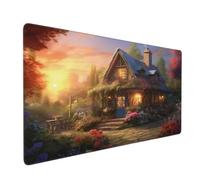 Gaming Mouse Pad Large Fairy Tale House Mouse Mat Extended XXL Mousepad 31.5 x 15.7 x 0.12 inch, Computer Keyboard Mat Washable Desk Pad Anti Slip and Waterproof for Gaming Office (Landscape) -MP1529