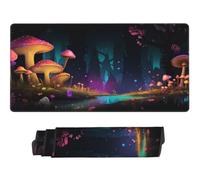 Gaming Mouse Pad Large Fantasy Forest Mouse Mat Extended XXL Mousepad 35.4 x 15.7 x 0.12 inch, Computer Keyboard Mat Washable Desk Pad Anti Slip and Waterproof for Gaming Office (Mushroom) -MP915