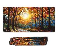 Gaming Mouse Pad Large Forest Mouse Mat Extended XXL Mousepad 23.6 x 11.8 x 0.12 inch, Computer Keyboard Mat Washable Desk Pad Anti Slip and Waterproof for Office Desk Accessories (Landscape) -MP1057