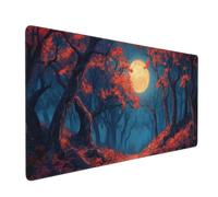 Gaming Mouse Pad Large Full Moon Mouse Mat Extended XXL Mousepad 27.6 x 11.8 x 0.12 inch, Computer Keyboard Mat Washable Desk Pad Anti Slip and Waterproof for Gaming Office (Big Tree) -MP1331