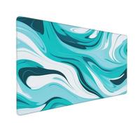 Gaming Mouse Pad Large Green Abstract Mouse Mat Extended XXL Mousepad 31.5 x 15.7 x 0.12 inch, Computer Keyboard Mat Washable Desk Pad Anti Slip and Waterproof for Gaming Office (Marble) -MP395