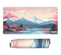 Gaming Mouse Pad Large Japanese Landscape Mouse Mat Extended XXL Mousepad 35.4 x 15.7 x 0.12 inch, Computer Keyboard Mat Washable Desk Pad Anti Slip and Waterproof (Snow Capped Mountains) -MP1075