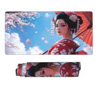 Gaming Mouse Pad Large Japanese Woman Mouse Mat Extended XXL Mousepad 31.5 x 15.7 x 0.12 inch, Computer Keyboard Mat Anti Slip Desk Pad for Gaming Office Desk Accessories (Cherry Blossom) -MP937