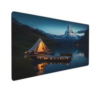 Gaming Mouse Pad Large Lake Mouse Mat Extended XXL Mousepad 47.2 x 23.6 x 0.12 inch, Computer Keyboard Mat Washable Desk Pad Anti Slip and Waterproof for Gaming Office (Snow Capped Mountains) -MP1103