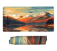 Gaming Mouse Pad Large Lake Scenery Mouse Mat Extended XXL Mousepad 31.5 x 11.8 x 0.12 inch, Computer Keyboard Mat Washable Desk Pad Anti Slip for Gaming Office (Snow Capped Mountains) -MP1431