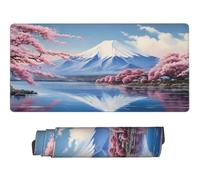 Gaming Mouse Pad Large Mount Fuji Mouse Mat Extended XXL Mousepad 39.4 x 19.7 x 0.12 inch, Computer Keyboard Mat Anti Slip Desk Pad for Gaming Office Desk Accessories (Cherry Blossom Lake) -MP1095