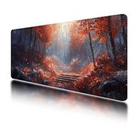 Gaming Mouse Pad, Large Mouse Mat 1000x500mm, Autumn Desk Mat with Non-Slip Rubber Base & Waterproof, Tree Gaming Mousepad XXL Smooth Surface with Stitched Edges, for Office Desk Accessories, O-44