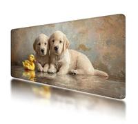 Gaming Mouse Pad, Large Mouse Mat 1000x500mm, Dog Desk Mat with Non-Slip Rubber Base & Waterproof, Duck Gaming Mousepad XXL Smooth Surface with Stitched Edges, Home and Office Desk Accessories, B-72