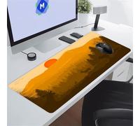 Gaming Mouse Pad, Large Mouse Mat 1000x500x3 mm, Extended Big Desk Pad, with Anti-Slip Rubber Base and Stitched Edges Mousepad XXLfor Gamer, Office & Home (Sun Mountain Jungle)
