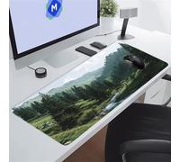 Gaming Mouse Pad, Large Mouse Mat 1000x500x3 mm, Extended Big Desk Pad, with Anti-Slip Rubber Base and Stitched Edges Mousepad XXLfor Gamer, Office & Home (Rivers Jungle Greens)