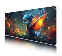 Gaming Mouse Pad, Large Mouse Mat 1200x600mm, Animal Desk Mat with Non-Slip Rubber Base & Waterproof, Dragon Gaming Mousepad XXL Smooth Surface with Stitched Edges, for Office Desk Accessories, O-18