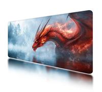 Gaming Mouse Pad, Large Mouse Mat 1200x600mm, Animal Desk Mat with Non-Slip Rubber Base & Waterproof, Dragon Gaming Mousepad XXL Smooth Surface with Stitched Edges, for Office Desk Accessories, O-28