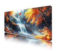 Gaming Mouse Pad, Large Mouse Mat 1200x600mm, Autumn Desk Mat with Non-Slip Rubber Base & Waterproof, Fall Gaming Mousepad XXL Smooth Surface with Stitched Edges, for Office Desk Accessories, -104