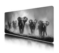 Gaming Mouse Pad, Large Mouse Mat 1200x600mm, Grey Desk Mat with Non-Slip Rubber Base & Waterproof, Elephant Gaming Mousepad XXL Smooth Surface with Stitched Edges, for Office Desk Accessories, O-26