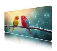 Gaming Mouse Pad, Large Mouse Mat 1200x600mm, Love Desk Mat with Non-Slip Rubber Base & Waterproof, Bird Gaming Mousepad XXL Smooth Surface with Stitched Edges, Home and Office Desk Accessories, O-18