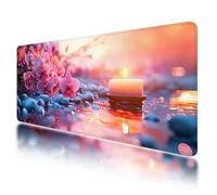 Gaming Mouse Pad, Large Mouse Mat 1200x600mm, Pink Desk Mat with Non-Slip Rubber Base & Waterproof, Zen Gaming Mousepad XXL Smooth Surface with Stitched Edges, Home and Office Desk Accessories, -100