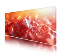 Gaming Mouse Pad, Large Mouse Mat 1200x600mm, Red Desk Mat with Non-Slip Rubber Base & Waterproof, Fantasy Gaming Mousepad XXL Smooth Surface with Stitched Edges, for Office Desk Accessories, O-74