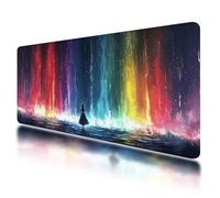 Gaming Mouse Pad, Large Mouse Mat 800x300mm, Color Desk Mat with Non-Slip Rubber Base & Waterproof, Rainbow Gaming Mousepad XXL Smooth Surface with Stitched Edges, for Office Desk Accessories, -248