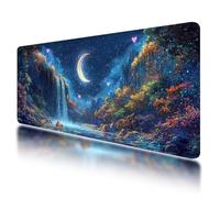 Gaming Mouse Pad, Large Mouse Mat 800x300mm, Landscape Desk Mat with Non-Slip Rubber Base & Waterproof, Fall Gaming Mousepad XXL Smooth Surface with Stitched Edges, for Office Desk Accessories, O-72