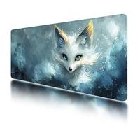 Gaming Mouse Pad, Large Mouse Mat 800x400mm, Fox Desk Mat with Non-Slip Rubber Base & Waterproof, Animal Gaming Mousepad XXL Smooth Surface with Stitched Edges, Home and Office Desk Accessories, -810