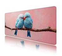 Gaming Mouse Pad, Large Mouse Mat 800x400mm, Pink Desk Mat with Non-Slip Rubber Base & Waterproof, Love Gaming Mousepad XXL Smooth Surface with Stitched Edges, Home and Office Desk Accessories, -136