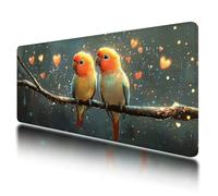 Gaming Mouse Pad, Large Mouse Mat 900x400mm, Grey Desk Mat with Non-Slip Rubber Base & Waterproof, Love Gaming Mousepad XXL Smooth Surface with Stitched Edges, Home and Office Desk Accessories, -260