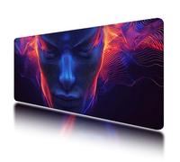 Gaming Mouse Pad, Large Mouse Mat 900x400mm, Purple Desk Mat with Non-Slip Rubber Base & Waterproof, Cyberpunk Gaming Mousepad XXL Smooth Surface with Stitched Edges, for Office Desk Accessories, O-54