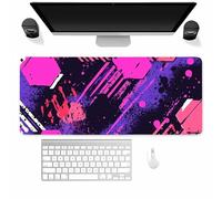 Gaming Mouse Pad,Large mouse Mat with Non-Slip Rubber Base and Stitched Edges,Improved Precision and Speed Extended Mousepad for gaming, Office, Home(800x400x3mm Purple Trend)