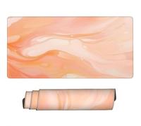 Gaming Mouse Pad Large Orange Mouse Mat Extended XXL Mousepad 39.4 x 19.7 x 0.12 inch, Computer Keyboard Mat Washable Desk Pad Anti Slip and Waterproof for Office Desk Accessories (Marble) -MP373