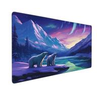 Gaming Mouse Pad Large Polar Bear Mouse Mat Extended XXL Mousepad 23.6 x 11.8 x 0.12 inch, Computer Keyboard Mat Washable Desk Pad Anti Slip for Gaming Office (Snow Capped Mountains) -MP1463