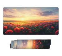 Gaming Mouse Pad Large Poppy Field Mouse Mat Extended XXL Mousepad 27.6 x 11.8 x 0.12 inch, Computer Keyboard Mat Washable Desk Pad Anti Slip and Waterproof for Gaming Office (Landscape) -MP1287