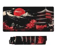 Gaming Mouse Pad Large Red Sun Mouse Mat Extended XXL Mousepad 47.2 x 23.6 x 0.12 inch, Computer Keyboard Mat Washable Desk Pad Anti Slip and Waterproof for Gaming Office (Japanese Landscape) -MP1263