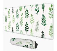 Gaming Mouse Pad Leaf Mouse Mat XXL 800x400 mm, Green Mousepad with Smooth Surface to Improve Precision and Speed, Non-Slip Rubber Base Desktop Pad for Home, Office, Gaming Room 32x16 in 3Y-224