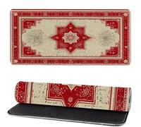 Gaming Mouse Pad Luxurious, Mouse Mat large Red 800x300x3mm Extended Desk Mat LargeKeyboard Pad and Desk Accessories, Water-Resistant Surface and Non-Slip Mousemat for Home Office Decor MM-183