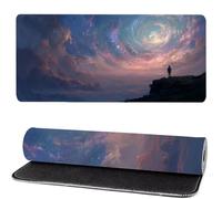 Gaming Mouse Pad Man, Mouse Mat large Starry Sky 1000x500x3mm Extended Desk Mat LargeKeyboard Pad and Desk Accessories, Water-Resistant Surface and Non-Slip Base Mousemat for Home Office Decor MM-746