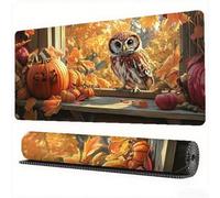 Gaming Mouse Pad Maple Leaf Owl Mouse Mat 35.4x11.8in Desk Mat Large Extended XXL Mousepad with Stitched Edges and Anti Slip Rubber Base Desk Accessories for Women Esport Computer, Gaming, Model291