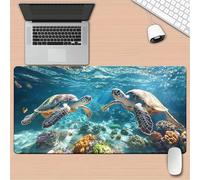 Gaming Mouse Pad Marine Turtle Animals 600x400x3mm XXL Large Mouse Mat with Stitched Edges,Big Desk Pad with Non-Slip Base Keyboard Mousepad for Office & Home Computers, Laptop