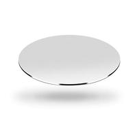 Gaming Mouse Pad Metal Aluminum, Hard Mouse Pad Leather Surface Non-Slip Double Side Metal Mouse Mat Precision Control Compatible with Apple Magic Mouse for Office (Silver) (Round)