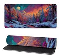 Gaming Mouse Pad Moon, Mouse Mat large Forest 900x400x3mm Extended Desk Mat LargeKeyboard Pad and Desk Accessories, Water-Resistant Surface and Non-Slip Base Mousemat for Home Office Decor MM-568