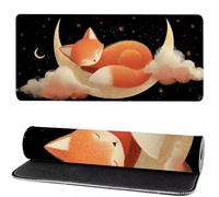 Gaming Mouse Pad Moon, Mouse Mat large Fox 1000x500x3mm Extended Desk Mat LargeKeyboard Pad and Desk Accessories, Water-Resistant Surface and Non-Slip Base Mousemat for Home Office Decor MM-200
