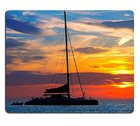 Gaming Mouse pad Mousemat Mouse Pad Natural Rubber Mouse pad Ibiza san Antonio Abad de Portmany catamaran sailboat sunset with in Balearic islands of spain
