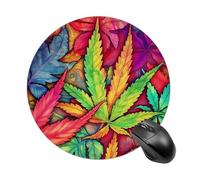 Gaming Mouse Pad MultiColor Leaf Weed Art Laptop Desk Pad for Laptop, Office & Home