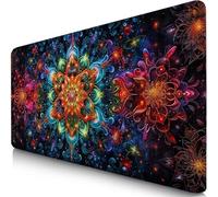 Gaming Mouse Pad NavyBlue Desk Mat Large 120x60cm XXL Mouse Mat Mandala Long Computer Keyboard Mousepad with Slip Base Desk Pad Edge for Stable Grip on Smooth Surfaces, Water-Resistant Surface F0-372