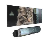 Gaming Mouse Pad Non-Slip Mouse Mat Cat smashes Glass in car Mousepad Desk Pad Protector