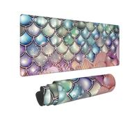 Gaming Mouse Pad Non-Slip Mouse Mat Pearl Fantasy Mermaid Scales Mousepad Desk Pad Protector