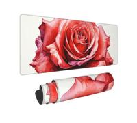 Gaming Mouse Pad Non-Slip Mouse Mat Red Watercolor Rose Flower Mousepad Desk Pad Protector
