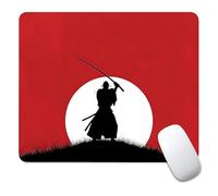 Gaming Mouse Pad Non-Slip Rubber Base Mousepad for Laptop, Computer & PC Japanese Mouse pad Minimalist Samurai Bold Red Sun Art