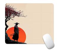 Gaming Mouse Pad Non-Slip Rubber Base Mousepad for Laptop, Computer & PC Japanese Mouse pad Samurai Under Cherry Blossom