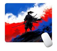 Gaming Mouse Pad Non-Slip Rubber Base Mousepad for Laptop, Computer & PC Japanese Mouse pad Vibrant Red Blue Japanese Samurai