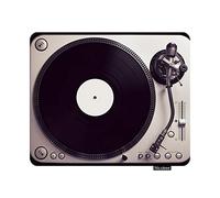 Gaming Mouse Pad Old Good Looking Turntable Playing a Track from Black Vinyl Top View Vintage Cross Processing Non-Slip Rubber Mouse Pad for Computers, Laptop, Office 9.4"x7.9"
